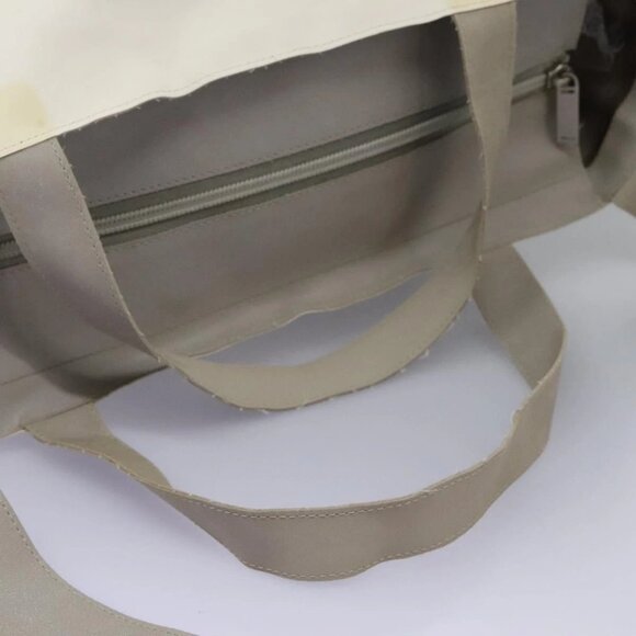 CHANEL Hand Bag Nylon 2way White Gray Silver CC Auth - Picture 9 of 16